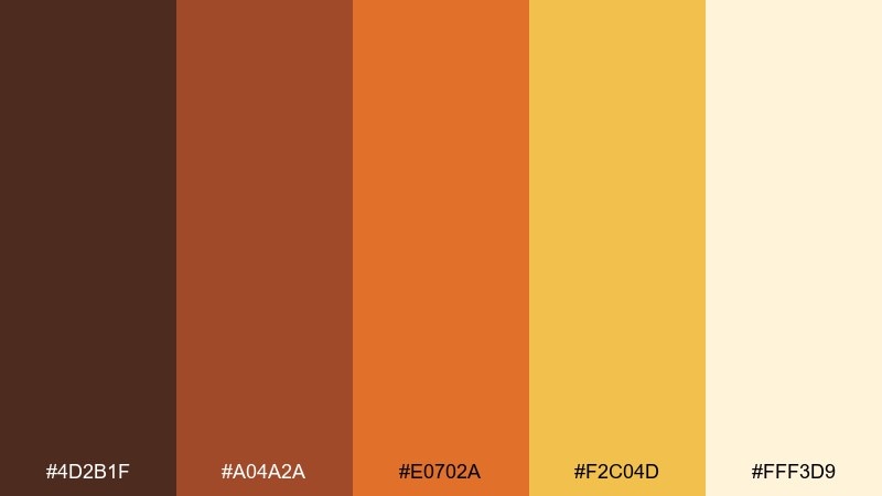 rustic citrus color palette with hex codes
