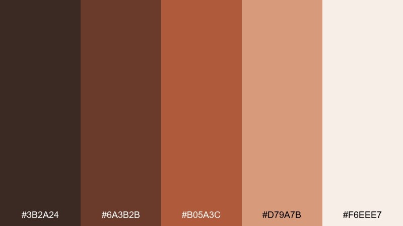 rustic clay color palette with hex codes