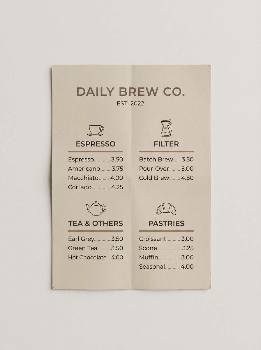 rustic coffee menu poster
