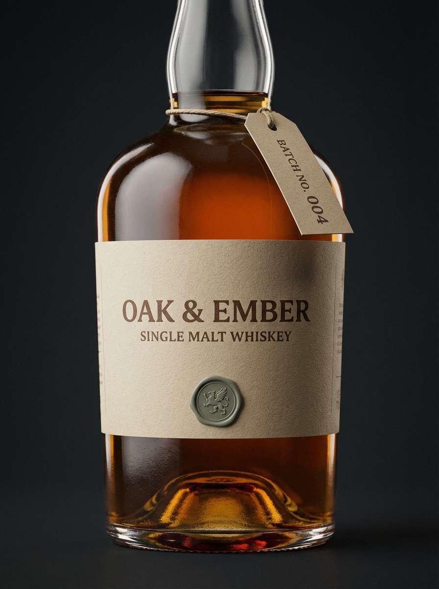 whiskey label studio shot