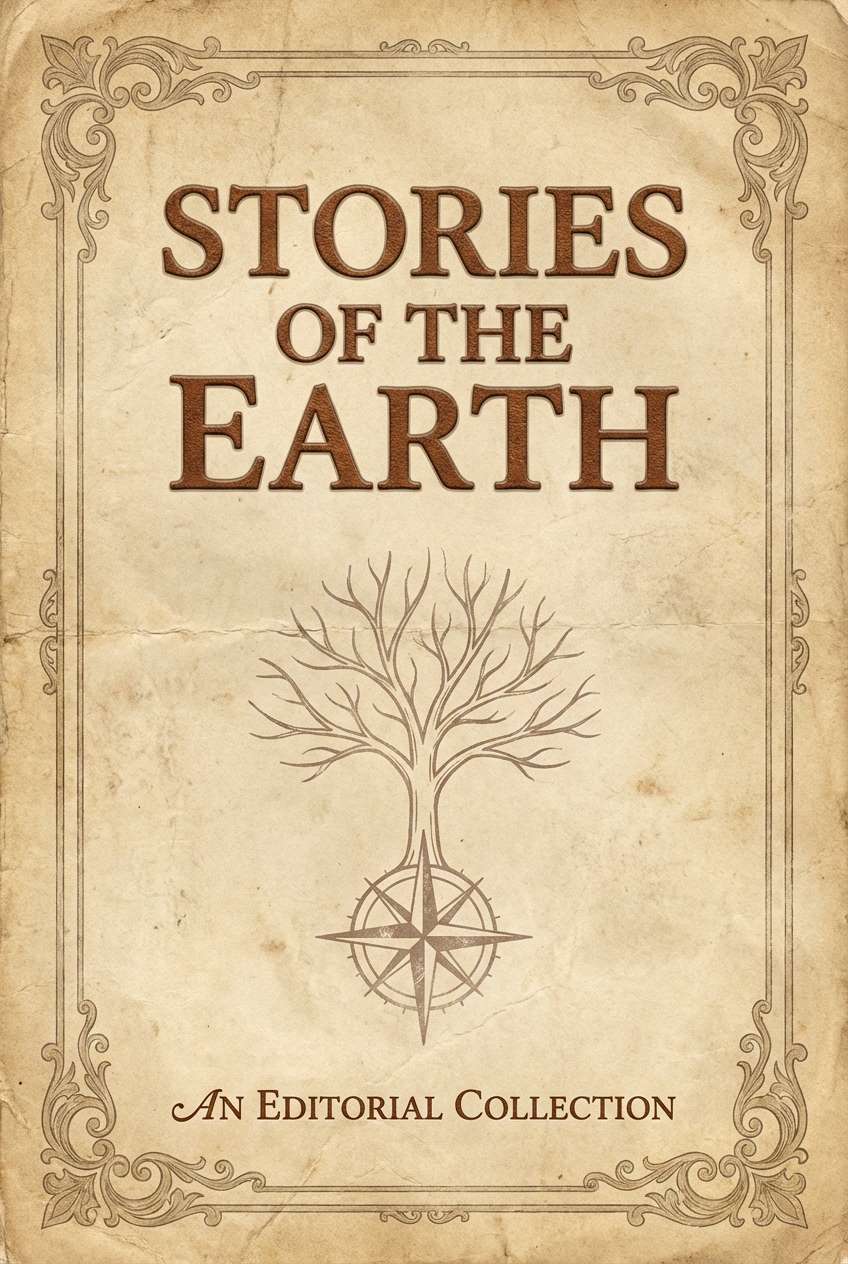 vintage book cover layout with rustic accents