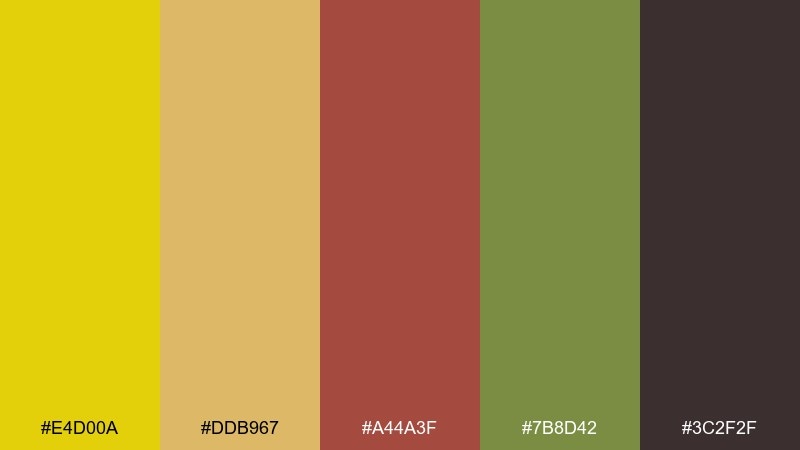 rustic harvest citrine color palette with hex codes