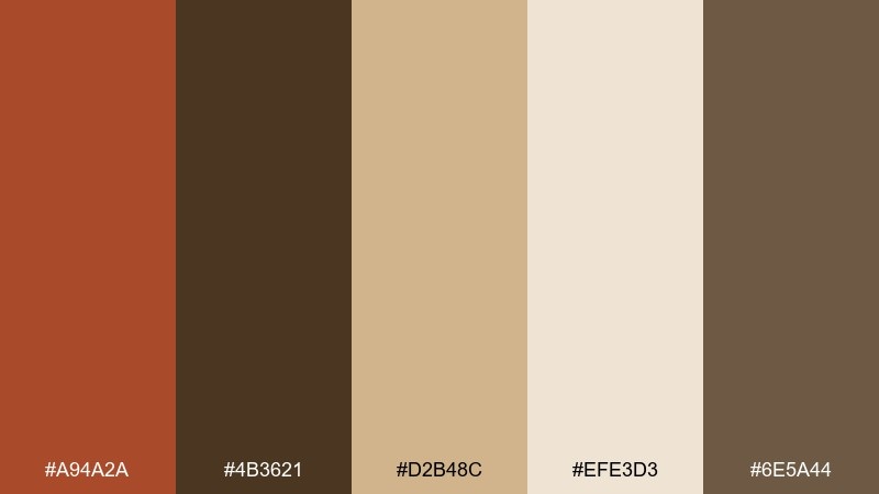 rustic leather color palette with hex codes