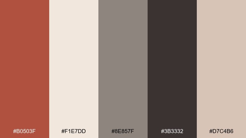 rustic minimal jasper color palette with hex codes