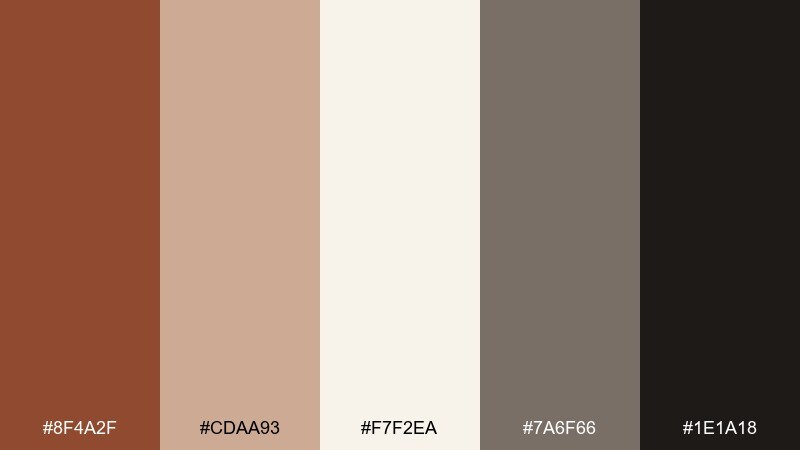 rustic minimal sienna color palette with hex codes