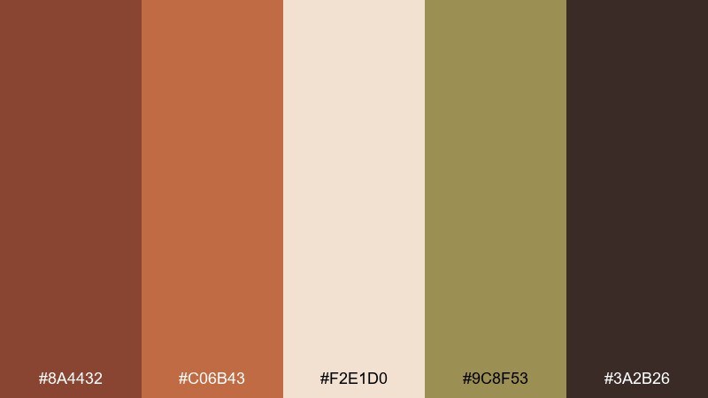 rustic orchard harvest chestnut color palette with hex codes