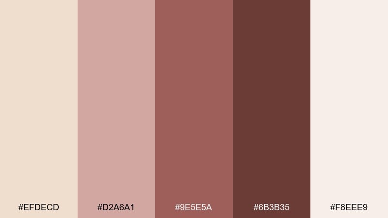 rustic rosewood color palette with hex codes