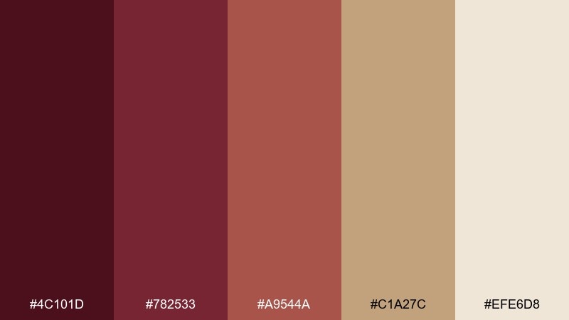 rustic vineyard wine color palette with hex codes