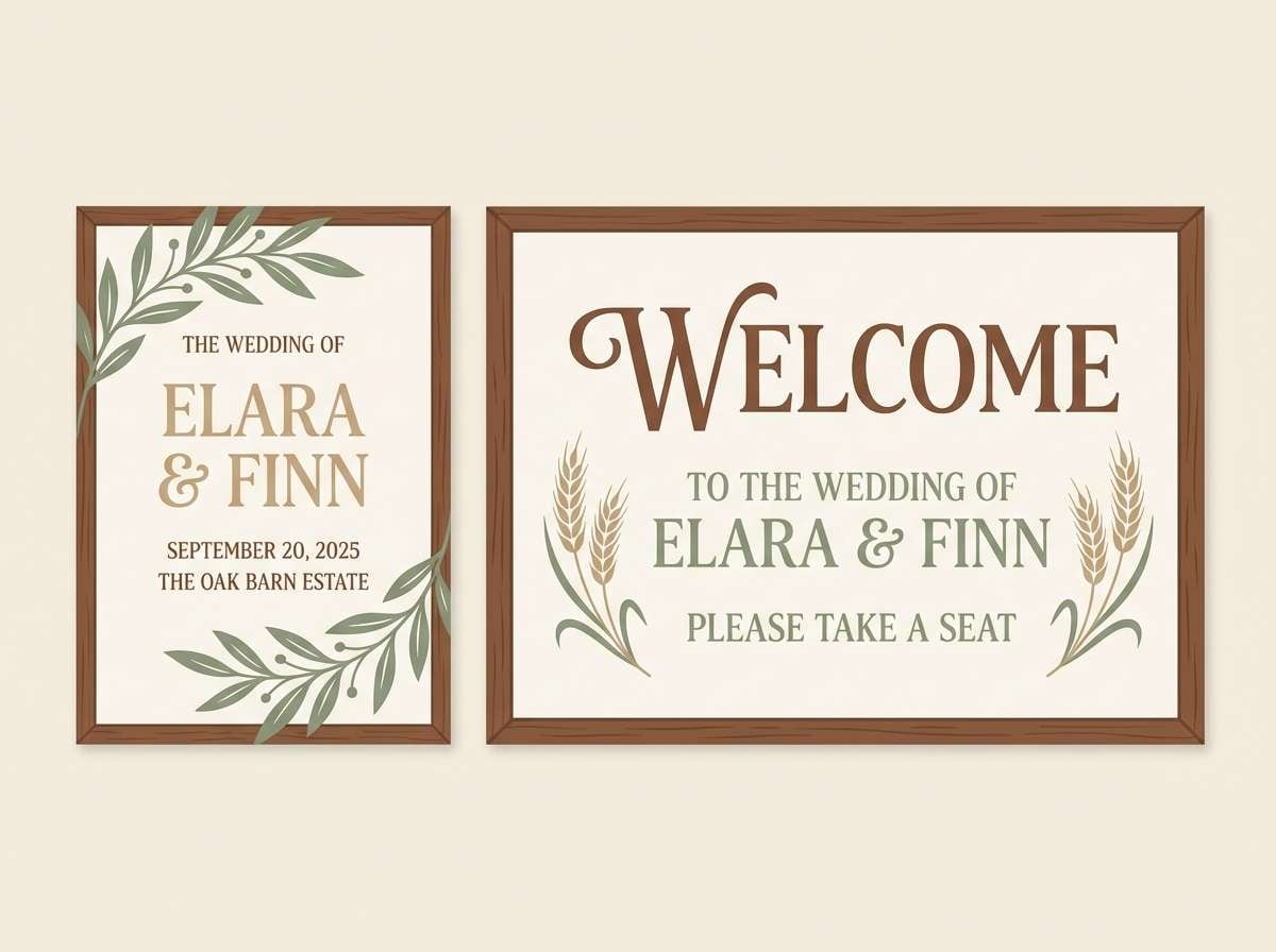 barnwood sage invitation design