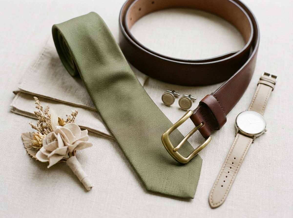 mocha olive groomsmen details