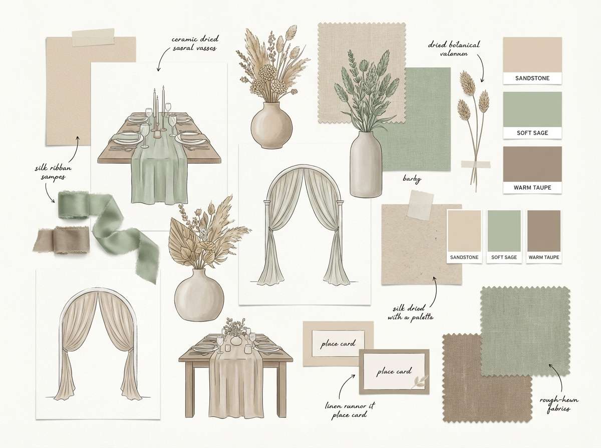 neutral rustic moodboard