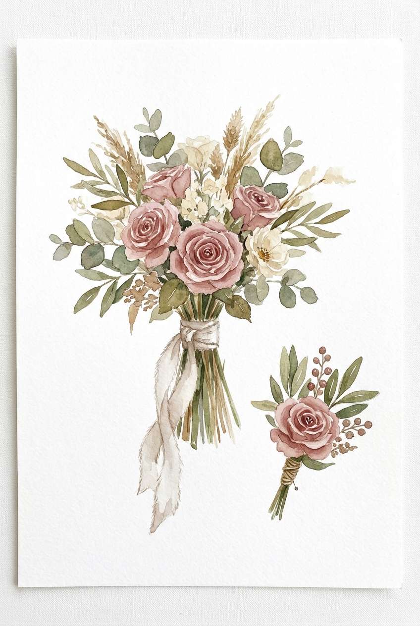 dusty rose bouquet