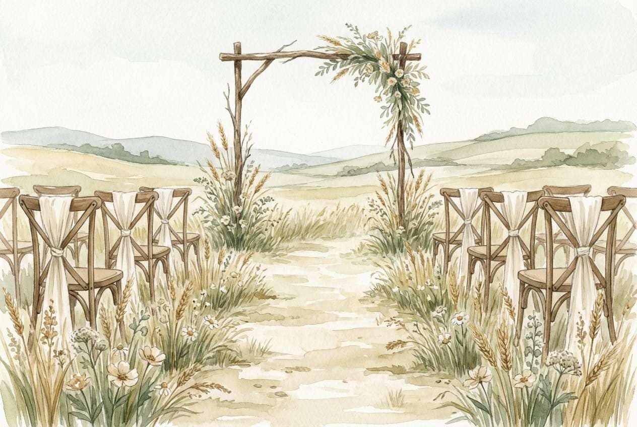 meadow ceremony aisle