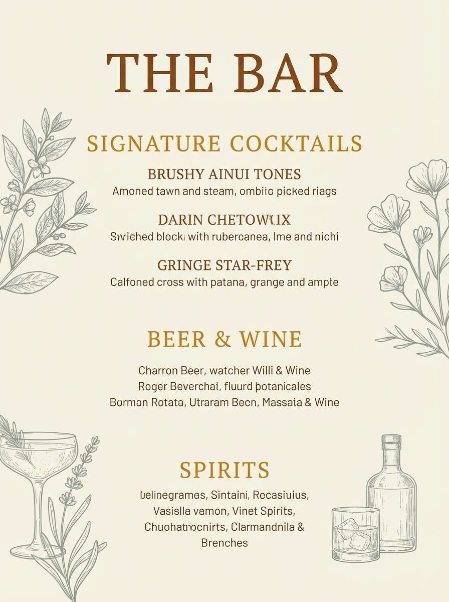 amber bar menu