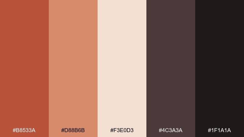 rustic winery terra cotta color palette with hex codes