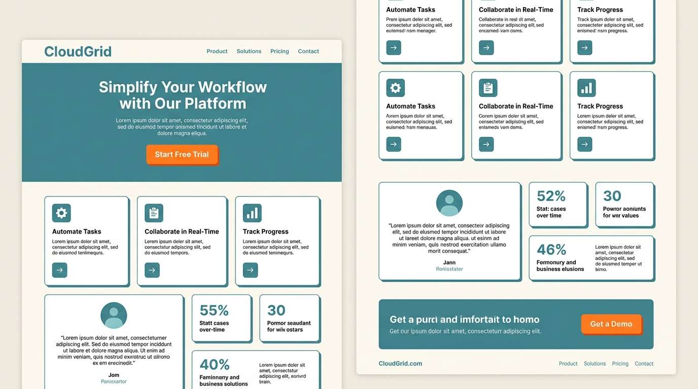 saas landing ui mockup
