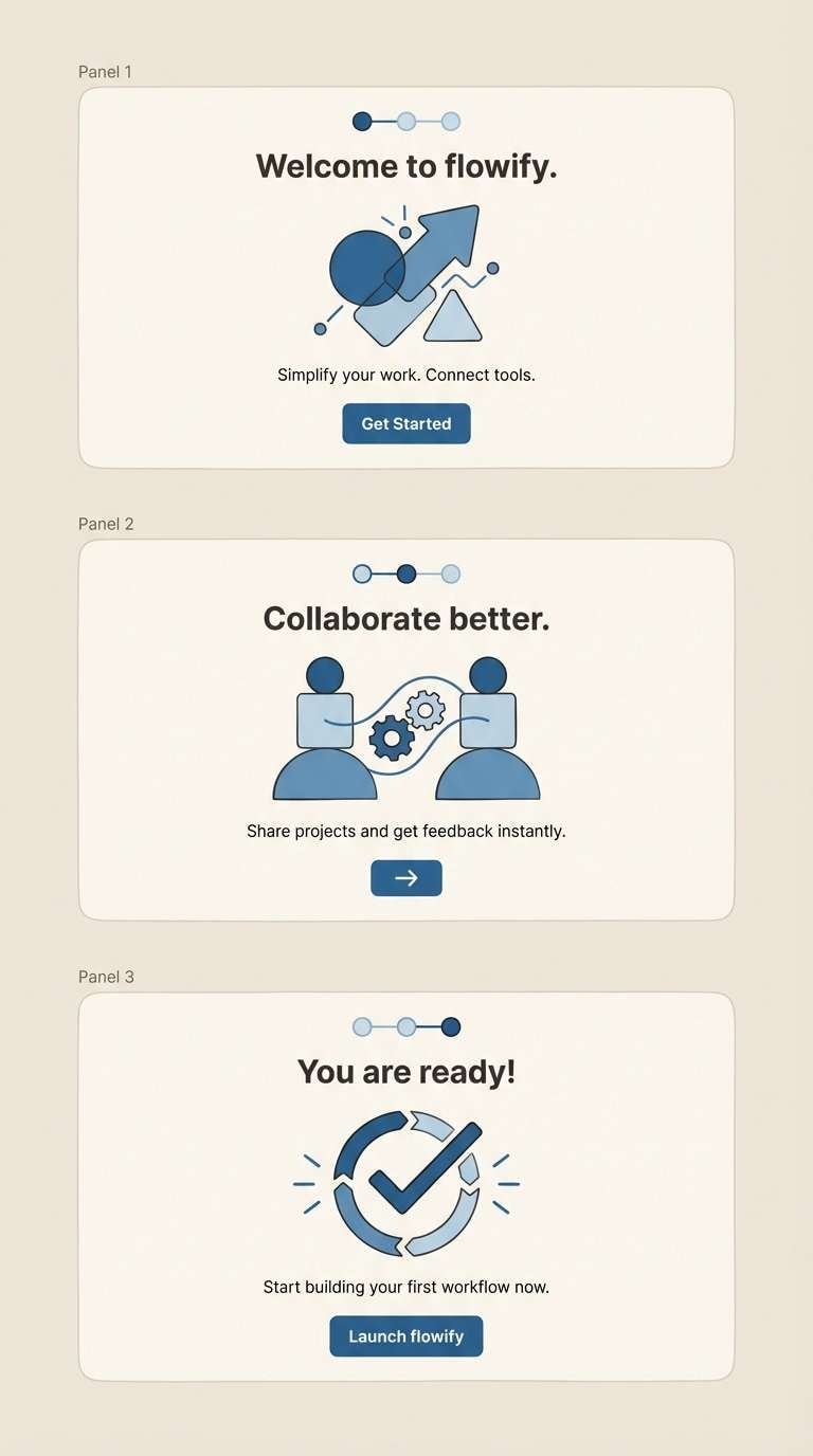 saas onboarding ui in french blue tone
