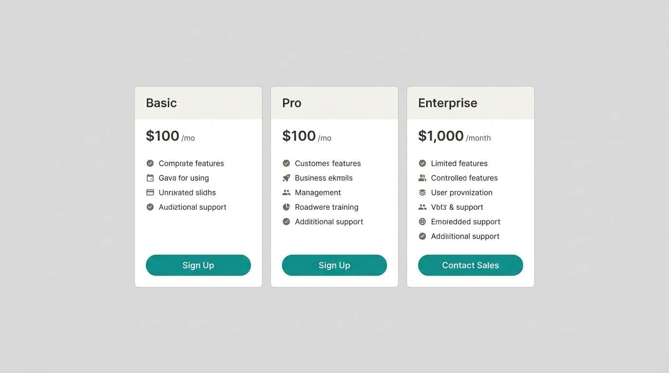 saas pricing ui