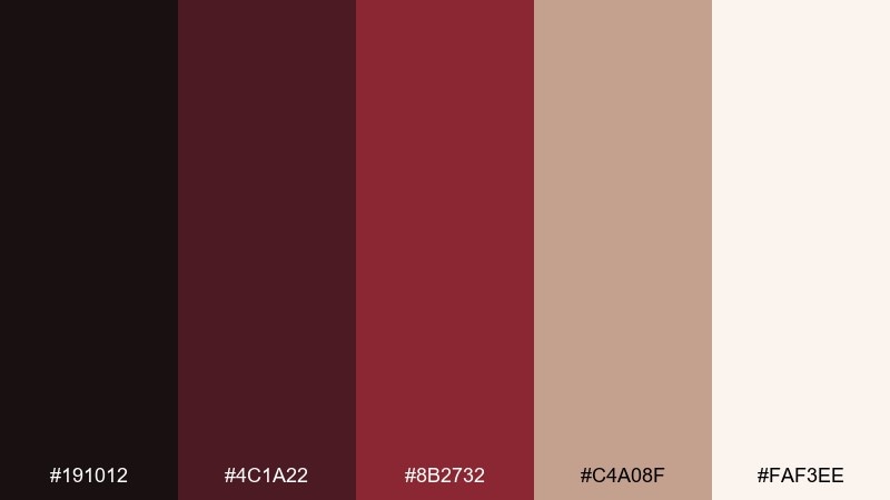 sable cranberry color palette with hex codes