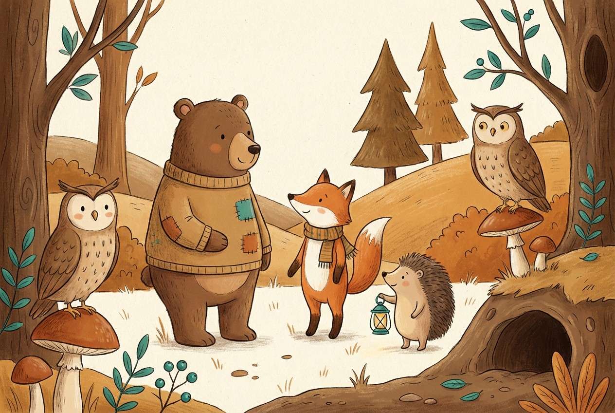warm storybook illustration