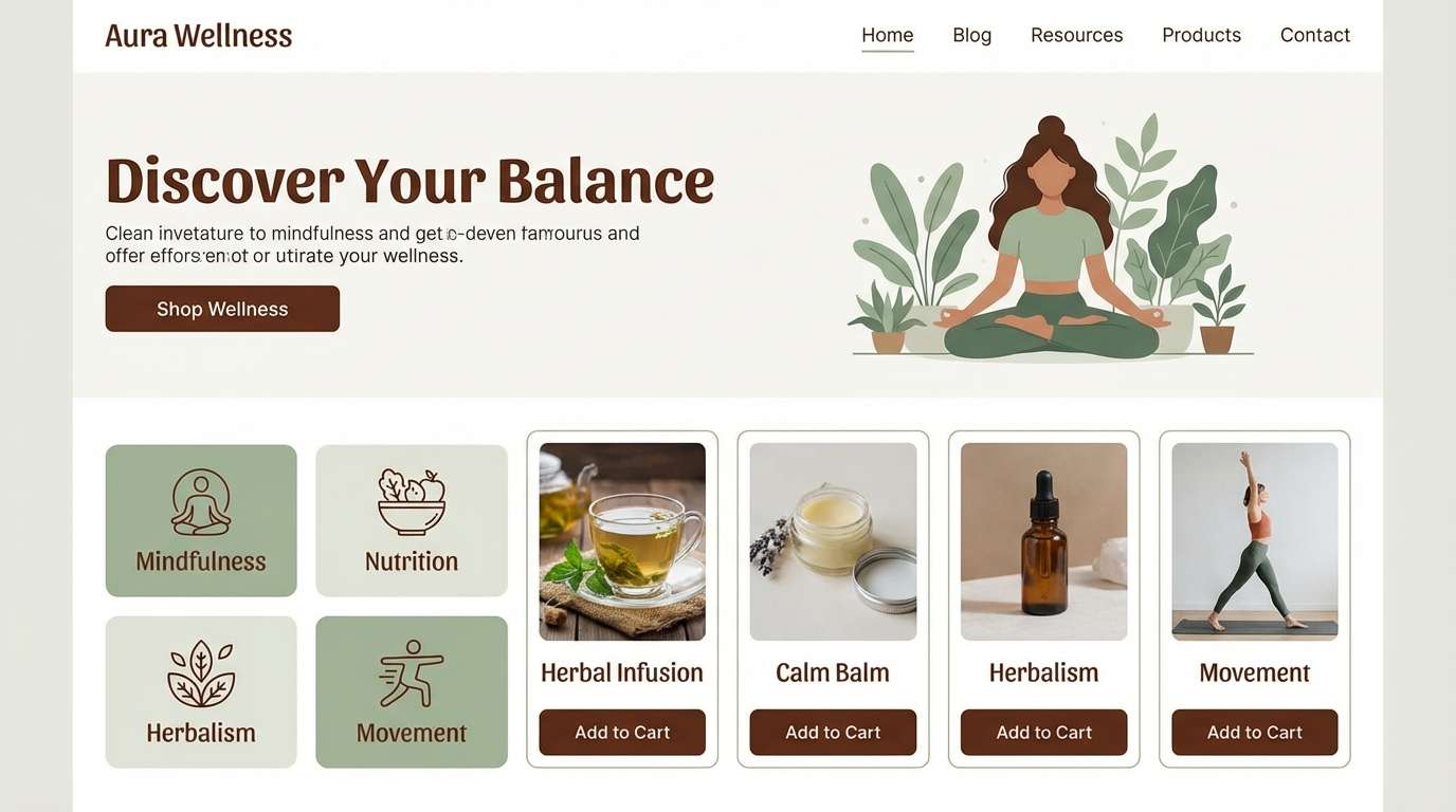 wellness website ui