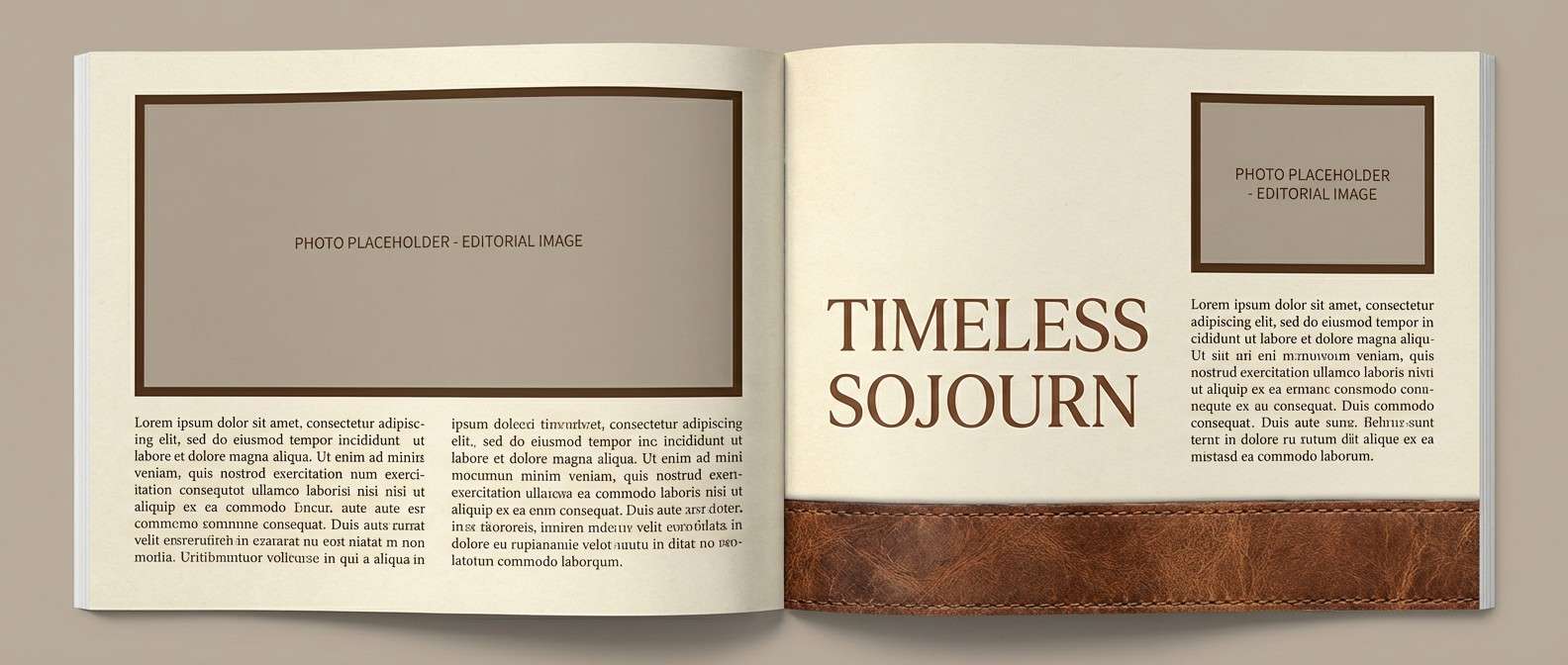 warm editorial layout