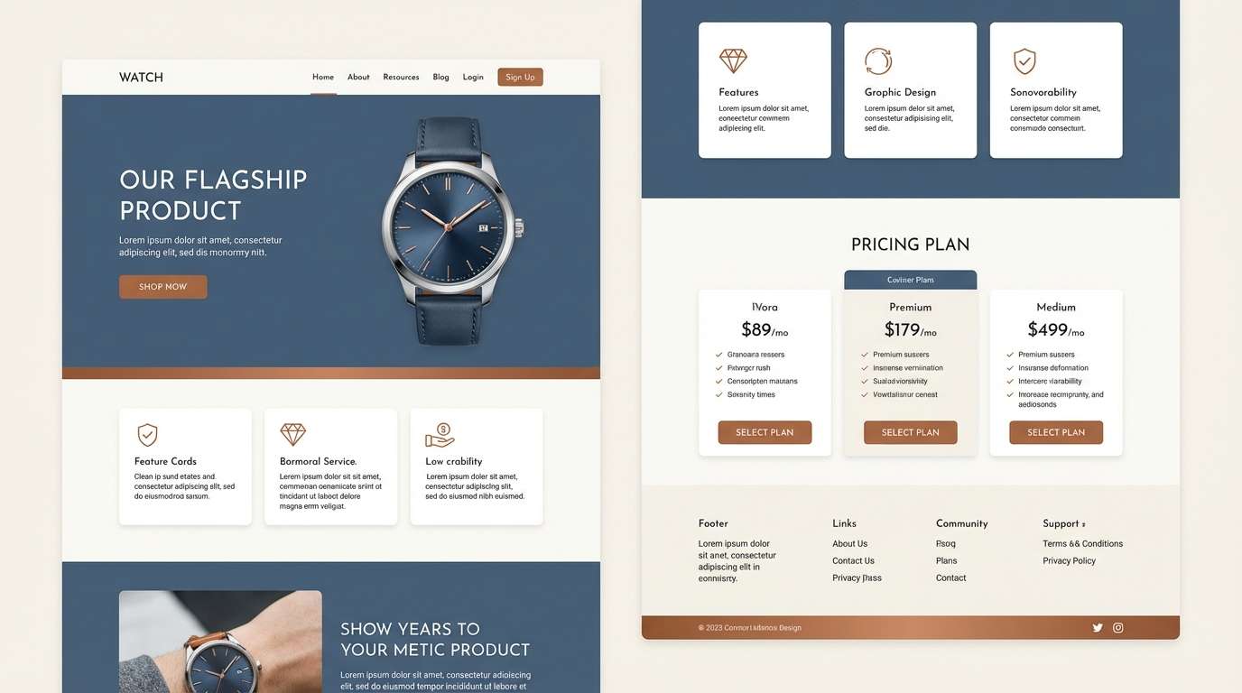 product landing page ui