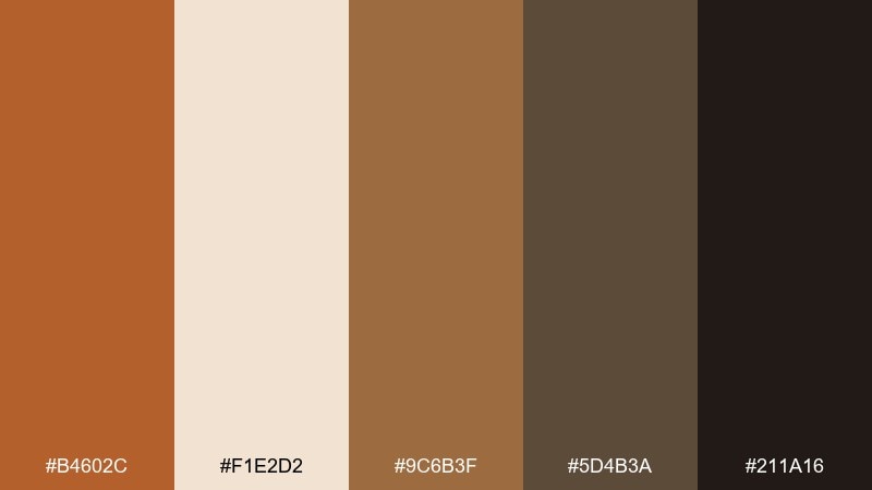saddle leather raw sienna color palette with hex codes