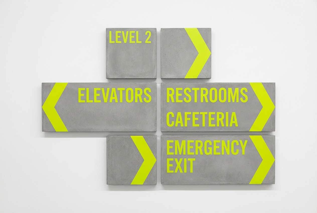 safety lime wayfinding sign