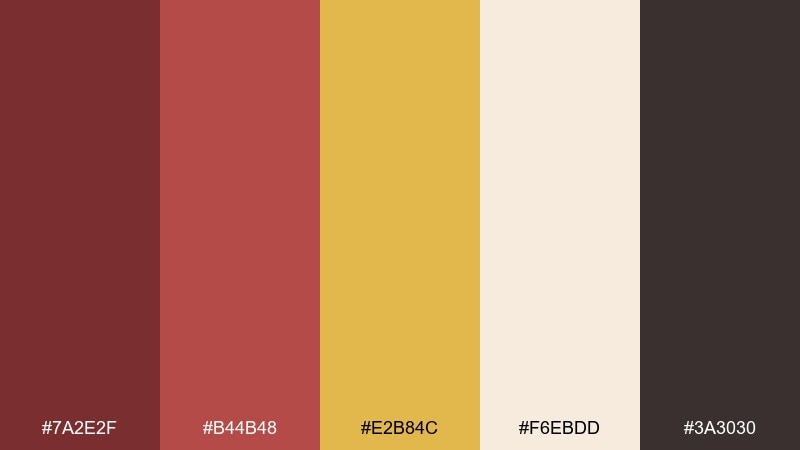 saffron accent tuscan red color palette with hex codes