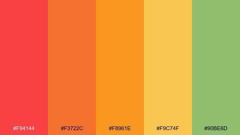 saffron beam color palette with hex codes