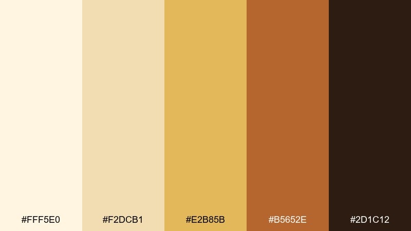 saffron cinema cosmic latte color palette with hex codes