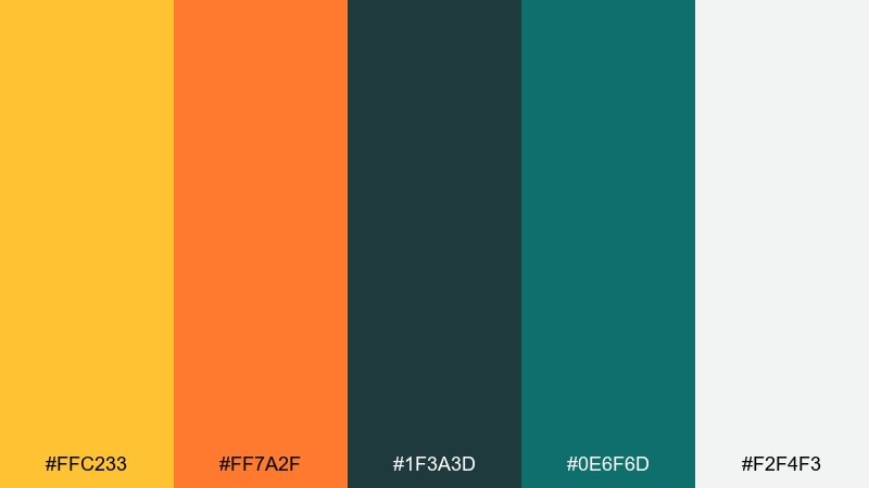 saffron citrus pop color palette with hex codes