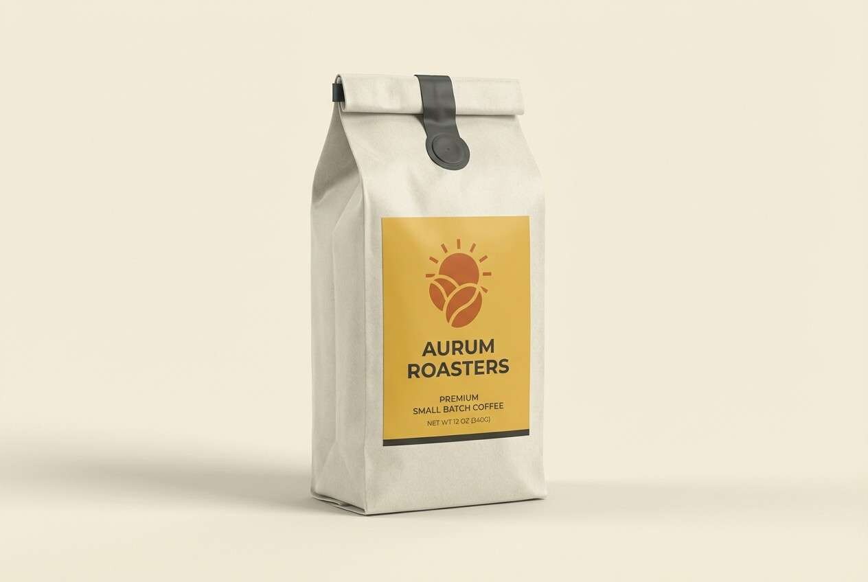 coffee bag label mockup