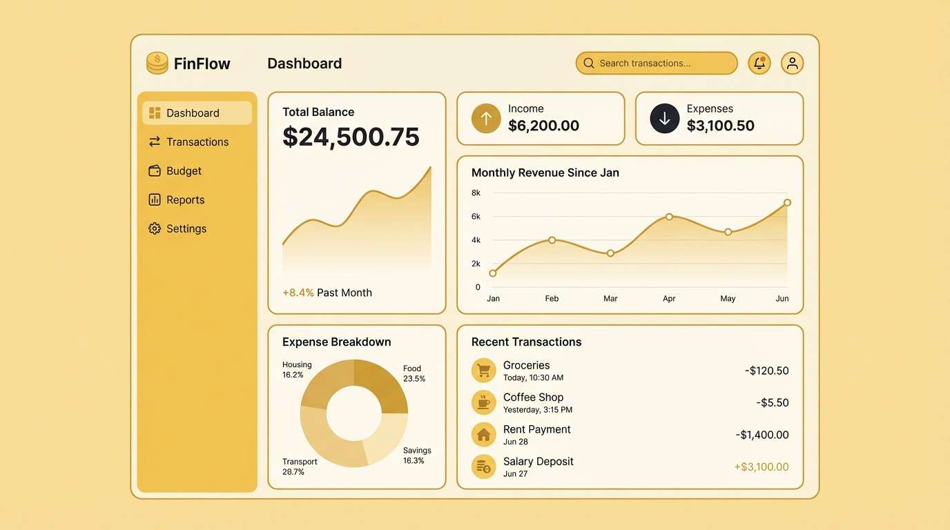 finance dashboard ui