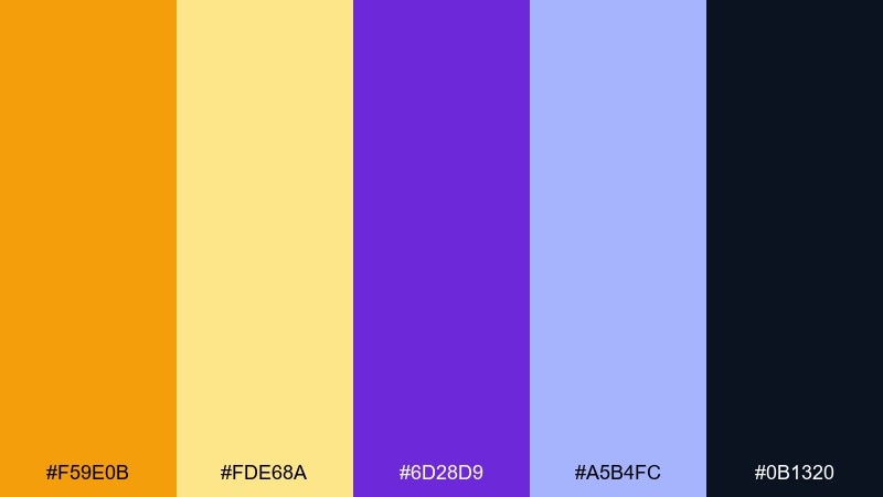 saffron iris color palette with hex codes