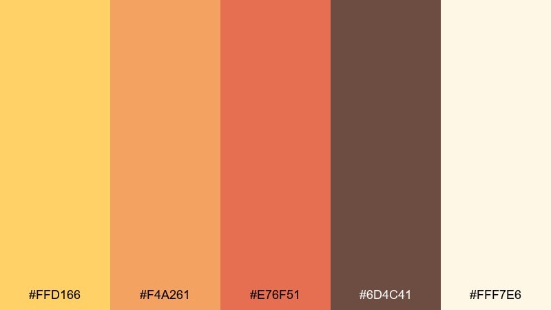 saffron linen amber color palette with hex codes