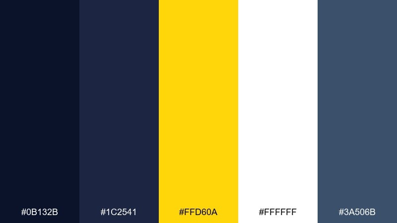 saffron navy studio contrast color palette with hex codes