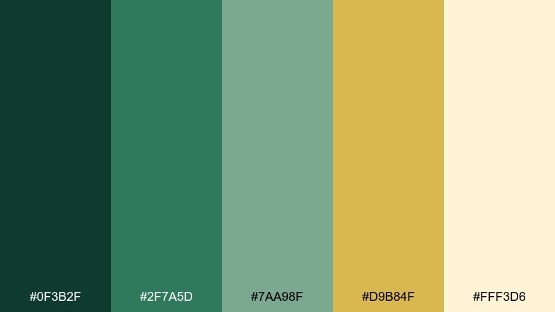 saffron rain rainforest color palette with hex codes