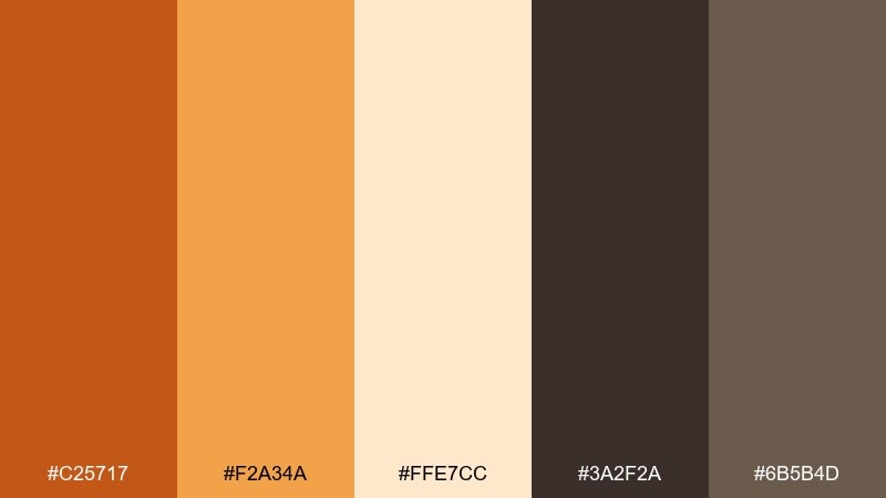 saffron roast dark orange color palette with hex codes