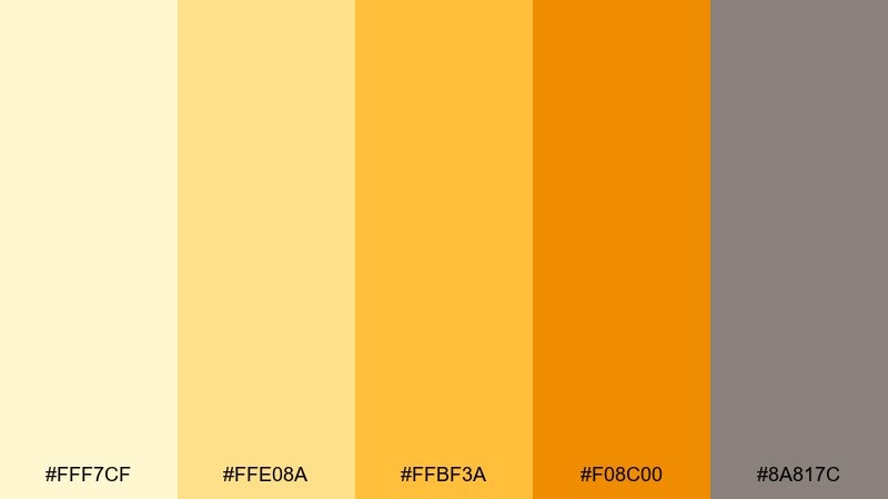 saffron sand color palette with hex codes