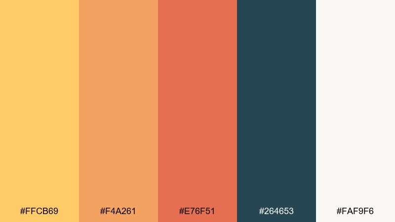 saffron spice color palette with hex codes