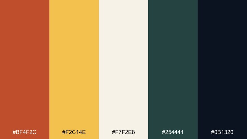 saffron studio color palette with hex codes