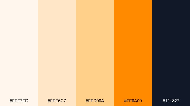 saffron studio color palette with hex codes