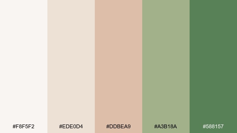 sage & sand awesome color palette with hex codes