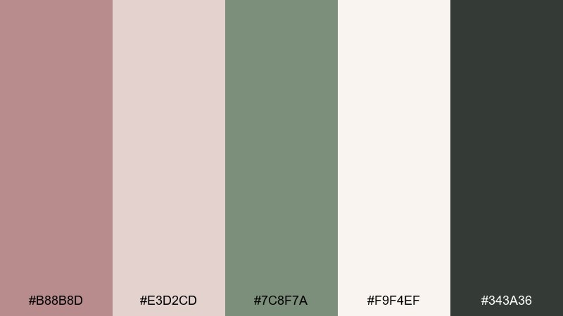 sage and smoke rose taupe color palette with hex codes