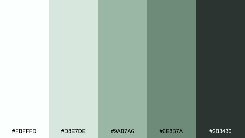 sage and snow fresh color palette with hex codes