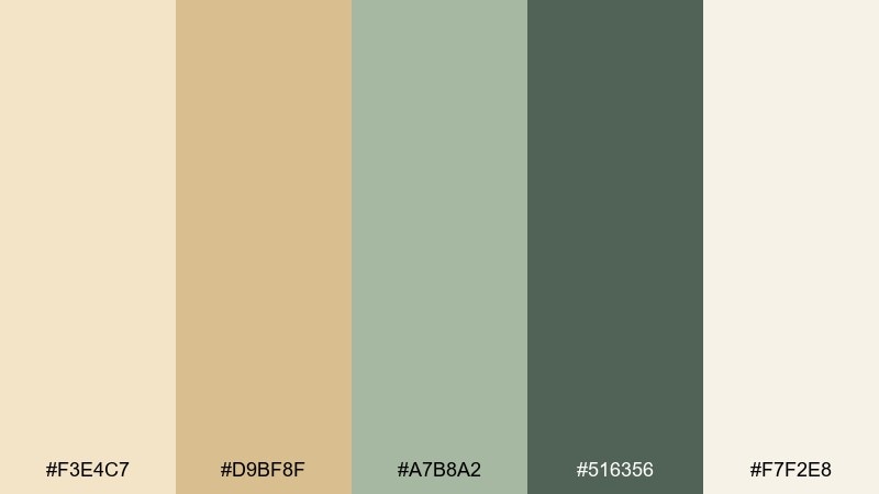 sage and sparkle color palette with hex codes