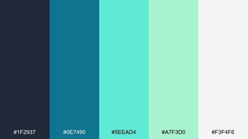 sage bay color palette with hex codes