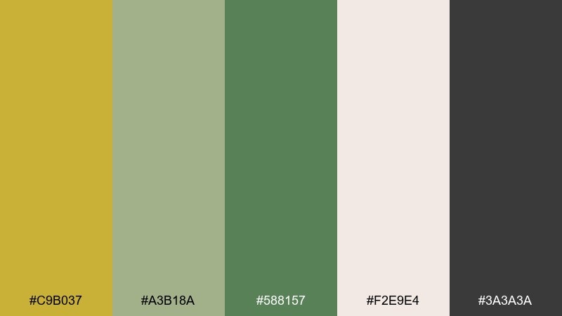 sage brass minimal color palette with hex codes